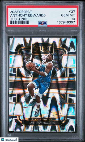 2023 Panini Select Anthony Edwards #37 Tectonic PSA 10