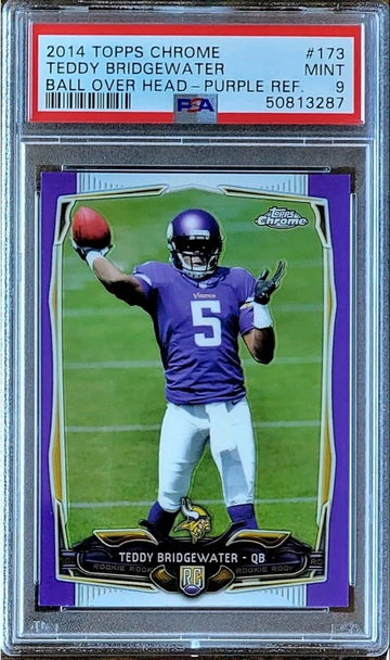 2014 SP TEDDY BRIDGEWATER Topps Chrome PURPLE REFRACTOR PSA 9 POP 15 Rookie #173