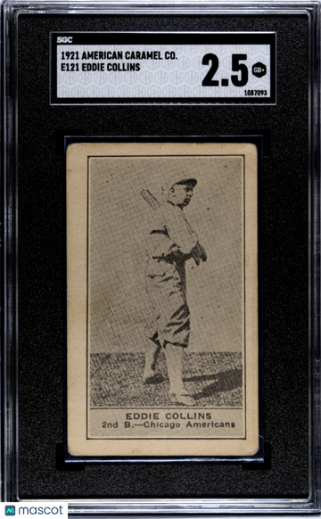 1921 American Caramel Co. Series of 80 (E121) Eddie Collins SGC 2.5