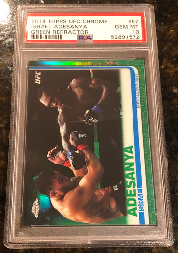 2019 Topps Chrome UFC Israel Adesanya Green Refractor /99 PSA 10
