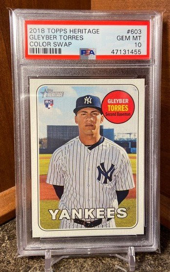 2018 Topps Heritage Gleyber Torres Color Swap Rookie PSA 10
