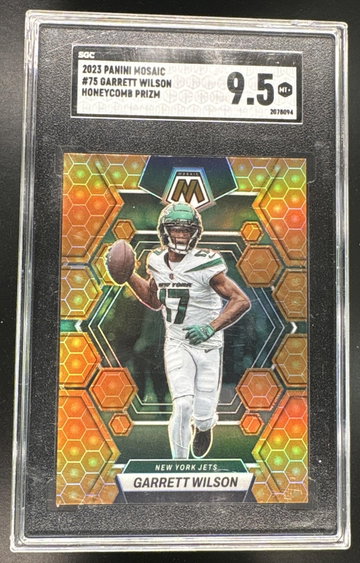 2023 Mosaic #75 Garrett Wilson Honeycomb SSP SGC 9.5
