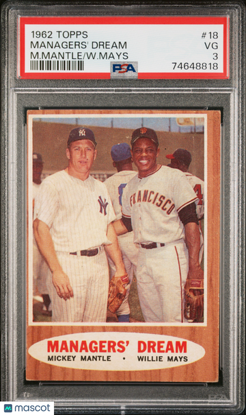 1962 Topps Managers' Dream #18 M. Mantle W. Mays PSA 3