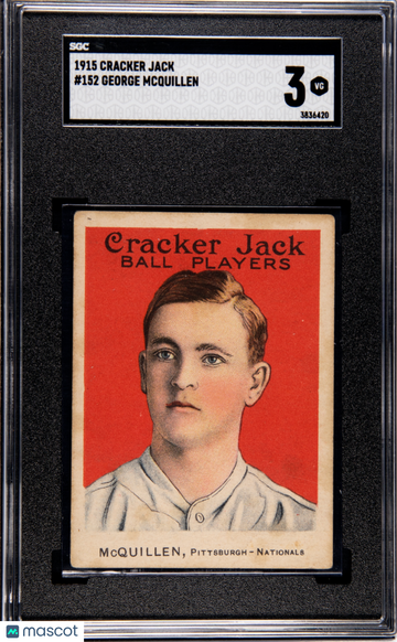 1915 Cracker Jack George Mcquillen #152 SGC 3