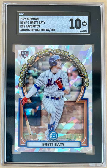 2023 Bowman Brett Baty Rookie of the Year Favorites #ROYF-3, Atomic Refractor /150, SGC 10