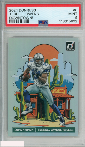 2024 PANINI DONRUSS DOWNTOWN! TERRELL OWENS #8 COWBOYS PSA 9 MINT
