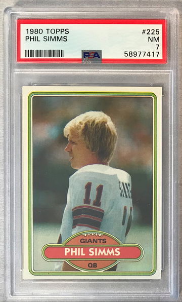 Phil Simms Rookie Card - 1980 Topps #225 - PSA 7 - Giants