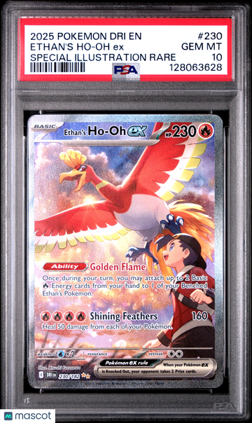 2025 Pokemon Dri EN-Destined Rivals Ethan's Ho-Oh EX Special Illustration Rare PSA 10 #230