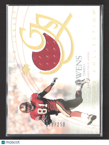 2003 Upper Deck Ultimate Collection Terrell Owens #UJ-TO /250 Game-Used Jersey