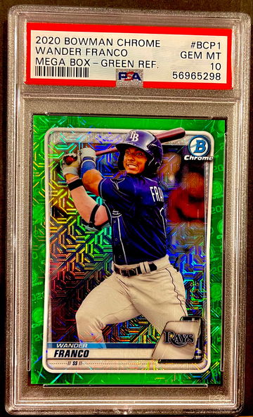 2020 Bowman Chrome Wander Franco Mega Box PSA 10 Green Refractor/99