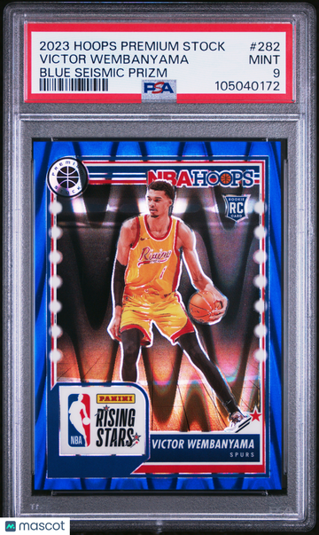 2023 Panini Hoops Premium Stock Victor Wembanyama #282 Blue Seismic Prizm /99 Short Print Mint Parallel/Variety Rookie P
