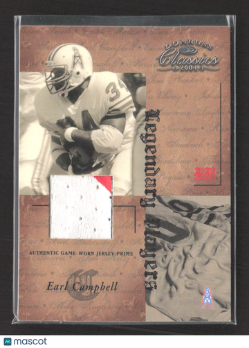 2004 Donruss Classics Legendary Players Earl Campbell #LP-6 /5 Authentic Game-Worn Jersey-Prime
