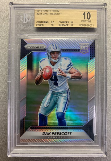 DAK PRESCOTT 2016 PANINI PRIZM ROOKIE BGS 10 PRISTINE
