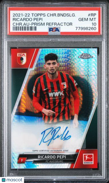 2021 Topps Chrome Bundesliga Chrome Autographs Ricardo Pepi #RP CHR. Au Prism Refractor PSA 10