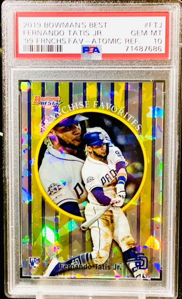 2019 Fernando Tatis Jr Atomic Refractor PSA 10 RC Bowman’s Best