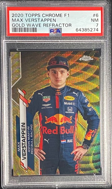 2020 Topps Chrome Max Verstappen Gold Wave Refractor/50 Formula 1 F1 PSA 7