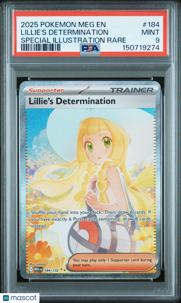 2025 Pokemon Meg EN-Mega Evolution Lillie's Determination Special Illustration Rare PSA 9 #184