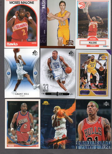 HOF NBA Basketball Card Lot (63) - Rodman Hill Malone Pippen Worthy Nice Variety
