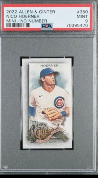 2022 Allen & Ginter #350 Nico Hoerner Mini No Number SP PSA 9