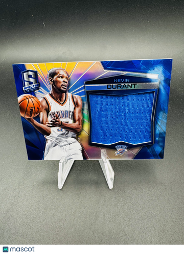 2016 Panini Spectra Prizm Kevin Durant #19 Blue /49 Game-worn material