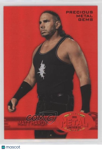 2022 Skybox Metal Universe AEW All Elite Wrestling Matt Hardy #R-43 Precious Metal Gems Red 025/100 Parallel/Variety Ins