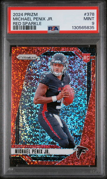 2024 Prizm Prizms Red Sparkle Michael Penix Jr. #378 PSA 9