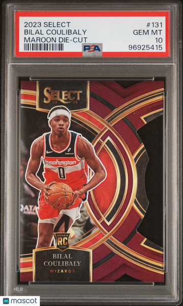 2023 Panini Select Bilal Coulibaly #131 Maroon Die Cut PSA 10