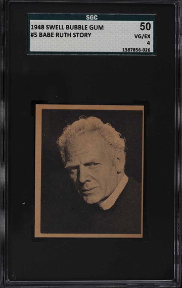 1948 Swell Bubble Gum Baseball Babe Ruth Story #5 SGC 4