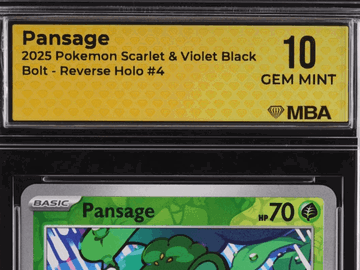 2025 Pokemon Scarlet & Violet Black Bolt Pansage Reverse Holo MBA 10 #4