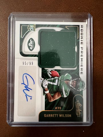 2022 Absolute Football Garrett Wilson Rookie Premiere RC RPA Auto /99