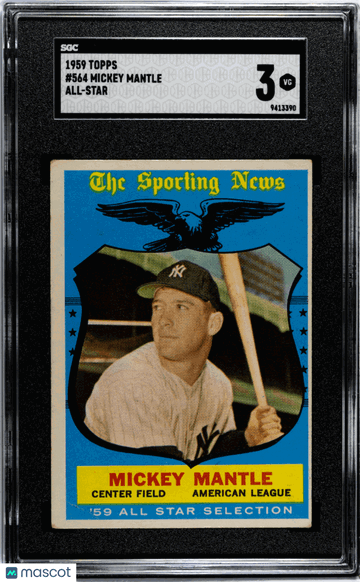 1959 Topps Mickey Mantle #564 All Star SGC 3