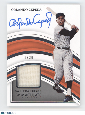 2023 Panini Immaculate Collection Orlando Cepeda #AM-OC /30 Game-worn/used material