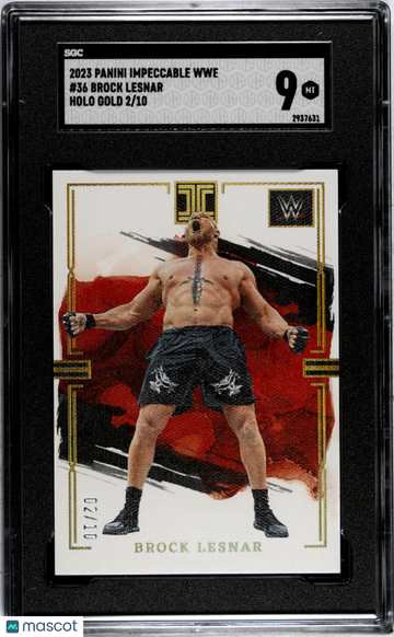 2023 Panini Impeccable Wwe Brock Lesnar #36 Holo Gold SGC 9