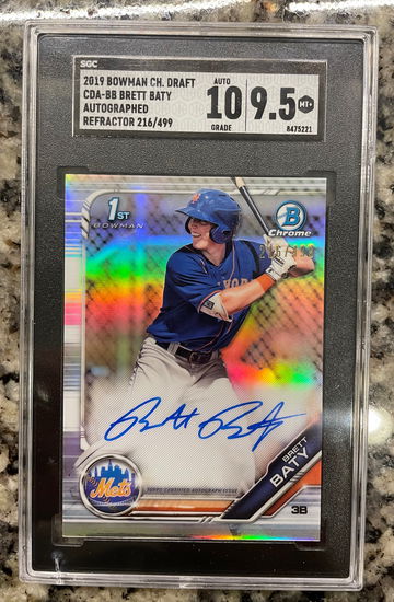 2019 Brett Baty Bowman chrome draft refractor auto