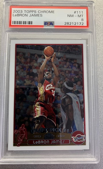 LEBRON JAMES 2003 TOPPS CHROME ROOKIE PSA 8