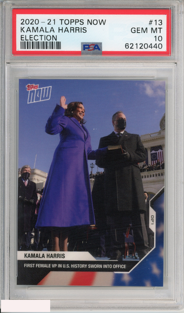 2020 TOPPS NOW KAMALA HARRIS #13 ELECTION INAUGURATION DAY PSA 10 GEM MT