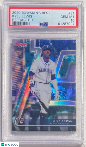 2020 Bowman's Best Kyle Lewis #31 Refractor PSA 10