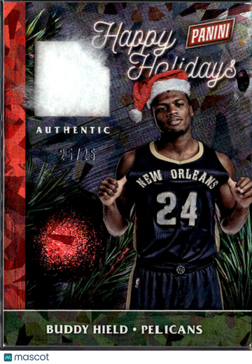 Buddy Hield 2016 Panini Black Friday Happy Holidays Event-worn material (Santa hat) /25 New Orleans Pelicans