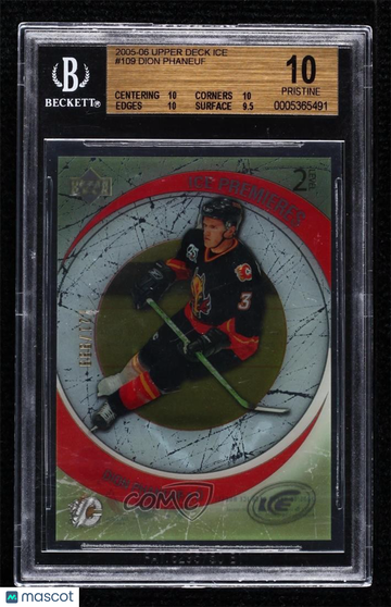 2005-06 Upper Deck Ice Dion Phaneuf #109 [Base] /999 Rookie Base Set BGS 10