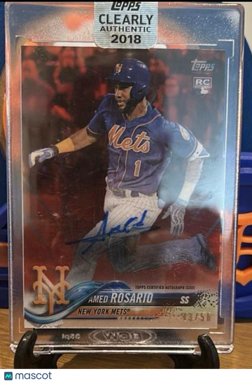 2018 Topps Clearly Authentic Autographs Amed Rosario Red Limited Edition Short Print Collectors Edition Parallel/Variety