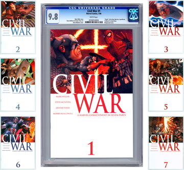 MARVEL CIVIL WAR #1 CGC 9.8 +CIVIL WAR #1-7 NM- COMPLETE SET MILLAR MCNIVEN 2006