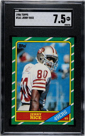 1986 Topps Jerry Rice #161 HOF RC SGC 7.5 - Just Graded  (BillsGridironGreats)