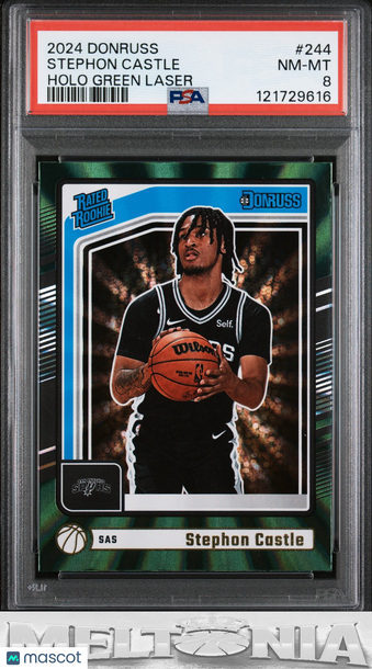2024-25 Donruss Stephon Castle #244 Holo Green Laser RC PSA 8