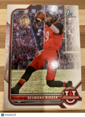 🔥2022 Bowman University Desmond Ridder 1st Prospect Rookie RC #49 Falcons
