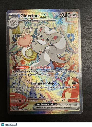 2026 Chaos Rising Cinccino EX Holo Secret Rare SAR #119/86
