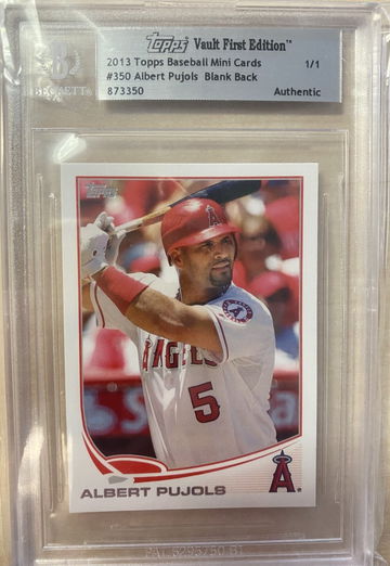 2013 Topps Mini Albert Pujols 1/1 Blank Back BGS