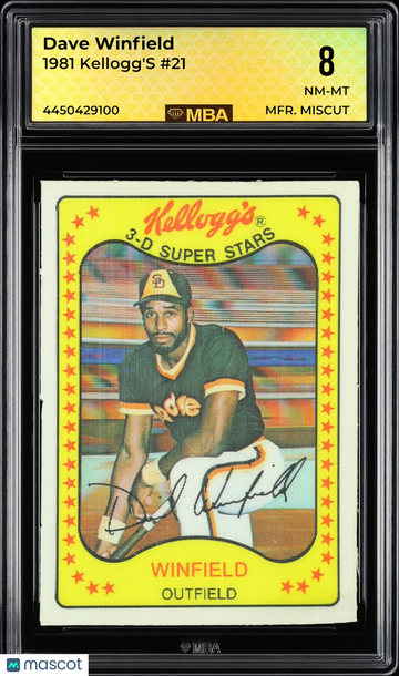 1981 Kellogg's Dave Winfield #21 MBA 8