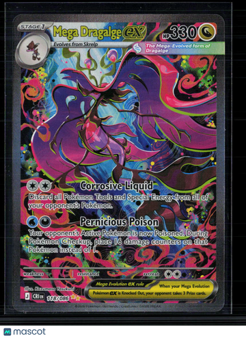 Pokemon 2026 Mega Evolution – Ascended Heroes Mega Dragalge EX SAR #118/86