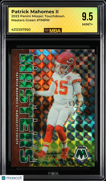 2023 Panini Mosaic Touchdown Masters Patrick Mahomes II #TMPM Green MBA 9.5