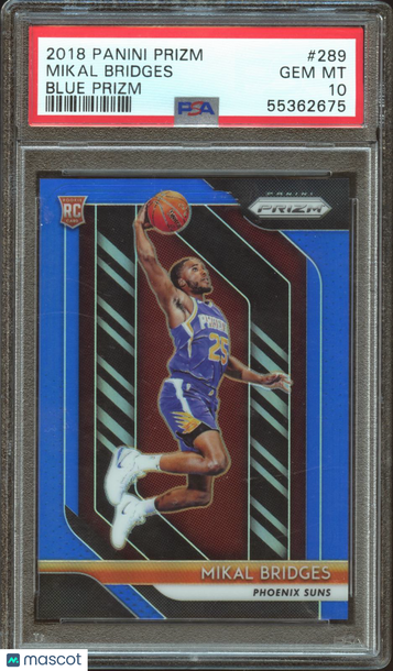 Mikal Bridges 2018 Panini Prizm Blue PSA 10